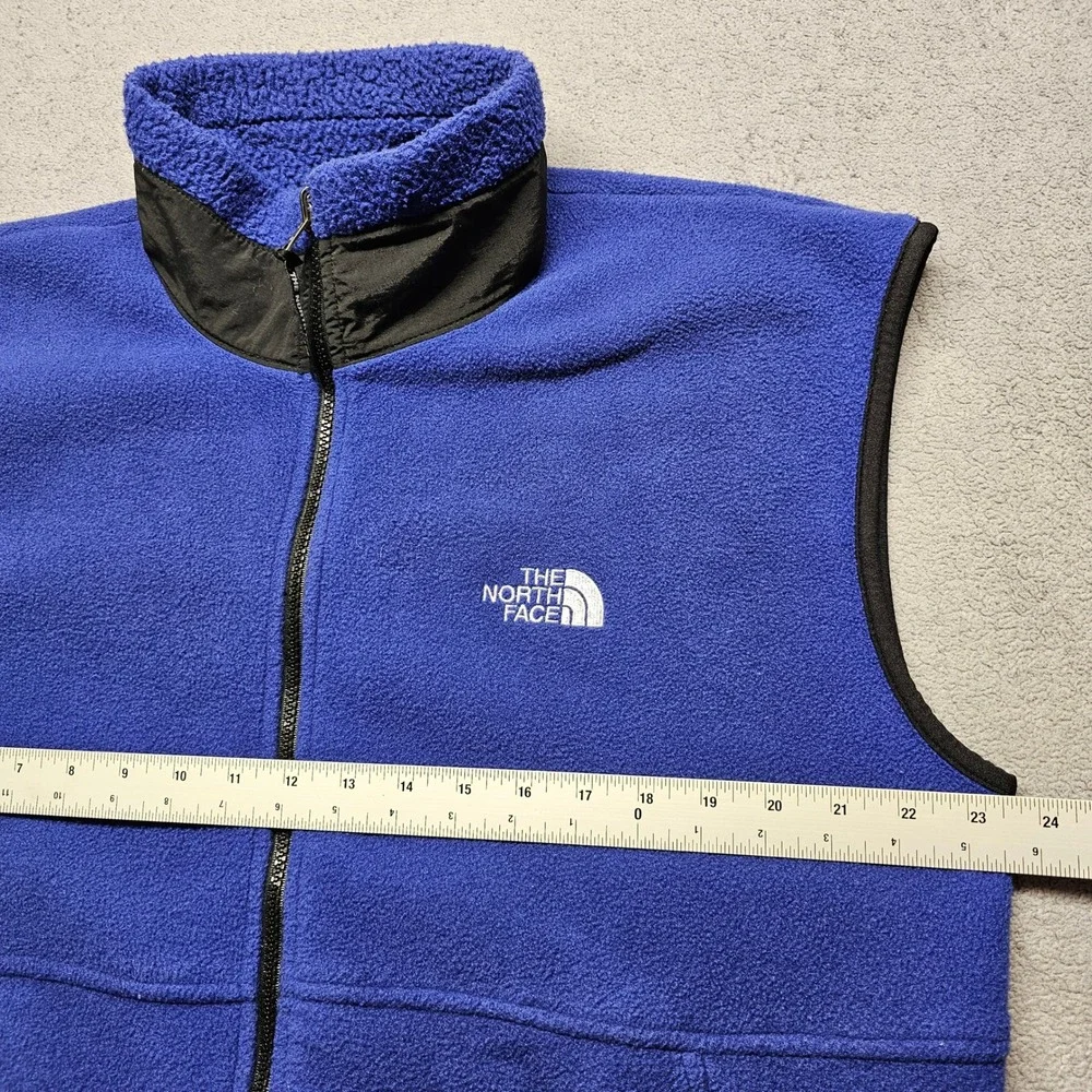 The North Face Denali Fleece Vest‎ Mens Large Royal Blue Full Zip Hiking Retro